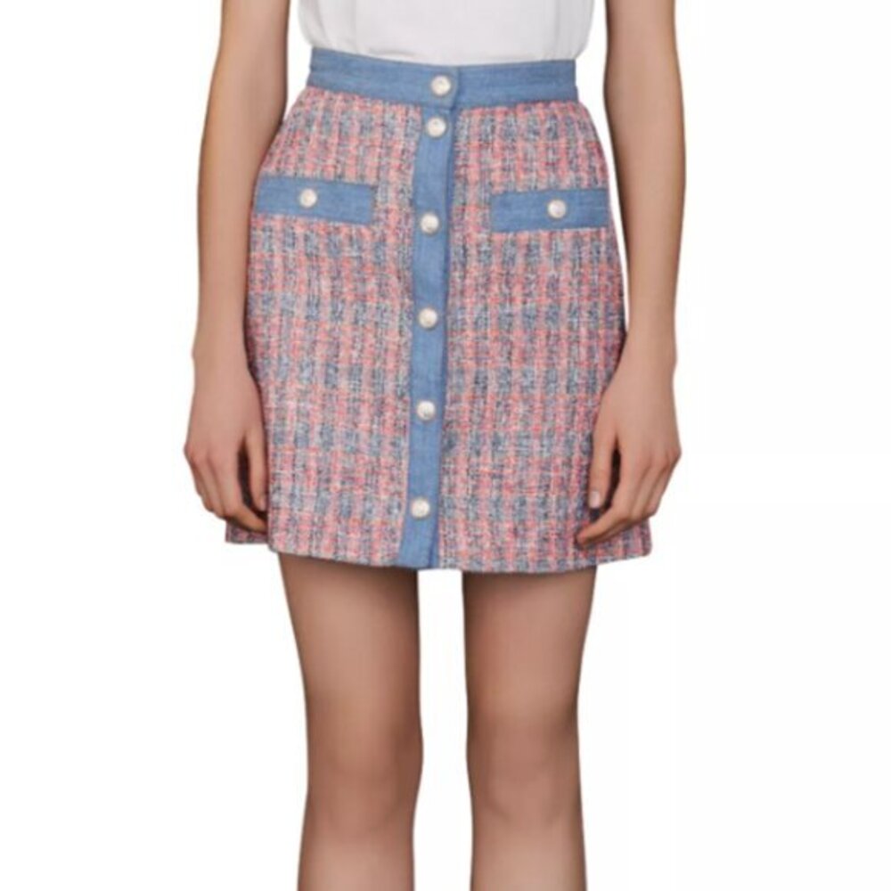 House Of Harlow 1960 Women's Tweed A-Line Mini Skirt Preppy Academia Size‎ 12 - Picture 9 of 11